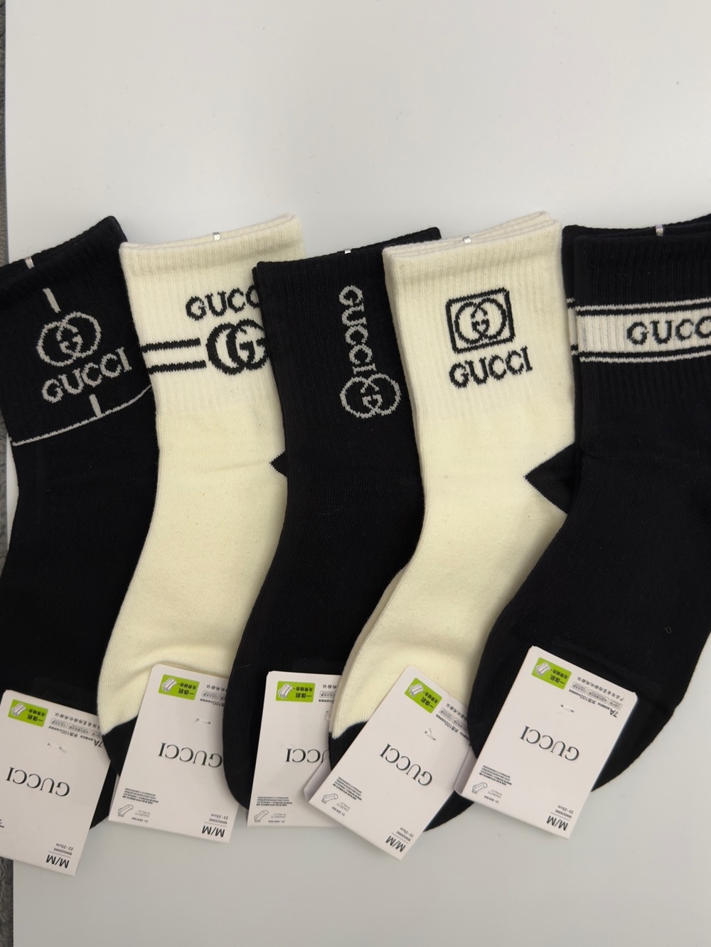 Designer Logo  Fashion Crew Socks - 5 Pack set